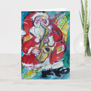 SANTA & SAX, WEIHNACHTSPARTY FEIERTAGSKARTE