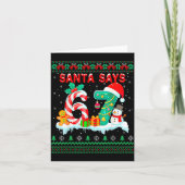 Santa Says 67 Christmas Ugly Sweater 6 7 Six Seven Karte (Vorderseite)