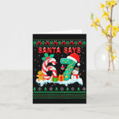 Santa Says 67 Christmas Ugly Sweater 6 7 Six Seven Karte (Gelbe Blume)