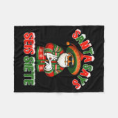 Santa Says Seis Siete 6 7 Meme Christmas Mexican S Fleecedecke (Vorderseite (Horizontal))