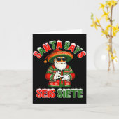 Santa Says Seis Siete 6 7 Meme Christmas Mexican S Karte (Gelbe Blume)