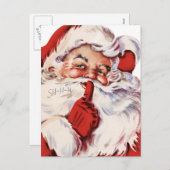 Santa Says Shhh Feiertagspostkarte (Vorne/Hinten)
