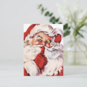 Santa Says Shhh Feiertagspostkarte (Stehend Vorderseite)