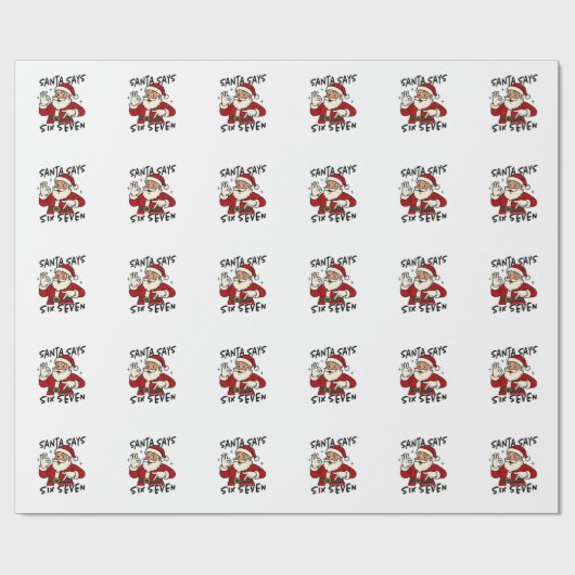 Santa Says Six Seven 6 7 Funny Brainrot Christmas Geschenkpapier (Flach)
