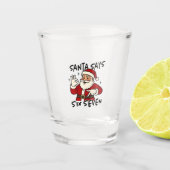 Santa Says Six Seven 6 7 Funny Brainrot Christmas Schnapsglas (Vorderseite)