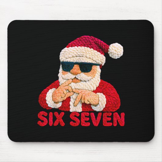 Santa Says Six Seven - 6 7 Meme Latch Hook Yarn Cr Mousepad (Vorne)