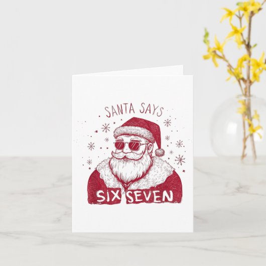 Santa Says Six Seven Christmas 67 Meme Xmas Boys G Karte (Gelbe Blume)
