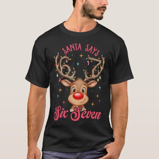 Santa Says Six Seven Christmas Reindeer 67 Six Sev T-Shirt (Vorderseite)