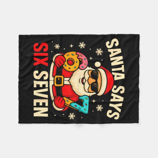 Santa Says Six Seven Funny 67 Meme Christmas Boys  Fleecedecke (Vorderseite (Horizontal))