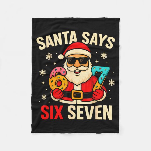 Santa Says Six Seven Funny 67 Meme Christmas Boys  Fleecedecke (Vorderseite)
