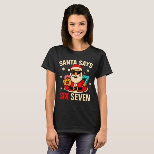 Santa Says Six Seven Funny 67 Meme Christmas Boys T-Shirt (Vorne ganz)