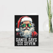 Santa Says Six Seven Funny Christmas 67 Meme Santa Karte (Vorderseite)