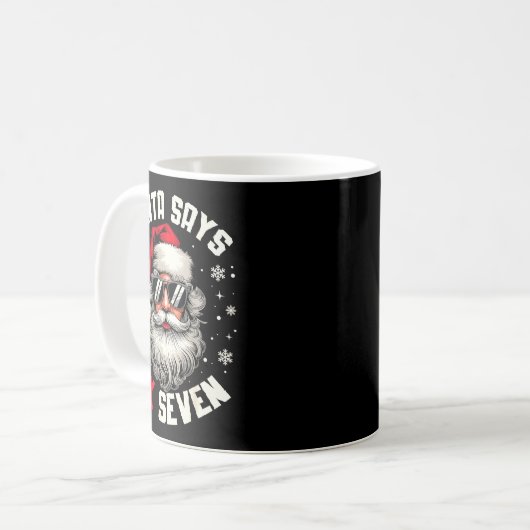 Santa Says Six Seven Funny Christmas 67 Meme Xmas Kaffeetasse (Vorderseite Links)