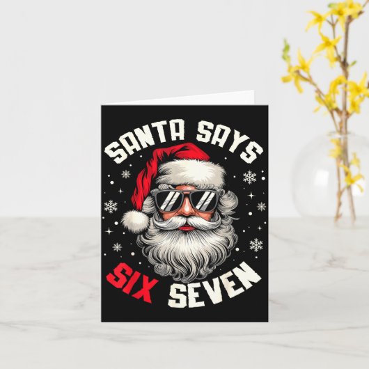 Santa Says Six Seven Funny Christmas 67 Meme Xmas Karte (Gelbe Blume)