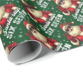 Santa Says SIX SEVEN – Funny Christmas Meme Geschenkpapier (Rolleneckpunkt)