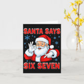 Santa Says Six Seven Funny Gen Z Christmas Gag Bra Karte (Gelbe Blume)