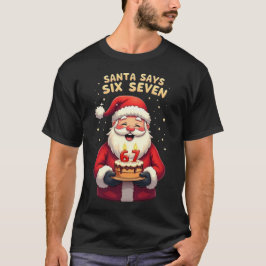 🎅Santa Says Six Seven Meme – Funny Santa Holding T-Shirt