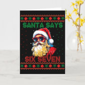 Santa Says Six Seven Ugly Christmas Sweater 67 Mem Karte (Gelbe Blume)
