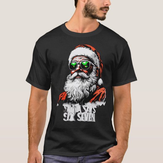 Santa Says Six Seven Vintage Christmas Santa Shirt (Vorderseite)