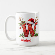 Santa Schick Monogramm Anfangsbuchstabe W frohe We