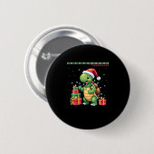 Santa-Schildkröte-Weihnachten-Hässlicher-Pullover- Button (Vorne & Hinten)