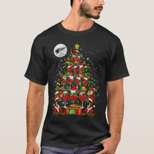 Santa Schlangen und Wein Gläser Weihnachtsbaumtrin T-Shirt