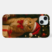Santa-Schleifen-Katz-iPhone-15-Plus-Hülle iPhone Hülle (Rückseite (Horizontal))