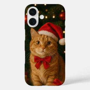 Santa-Schleifen-Katz-iPhone-16-Hülle iPhone 16 Hülle
