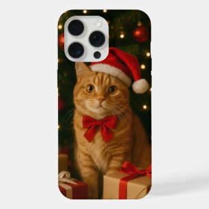 Santa-Schleifen-Katze iPhone 15 Pro Max Hülle