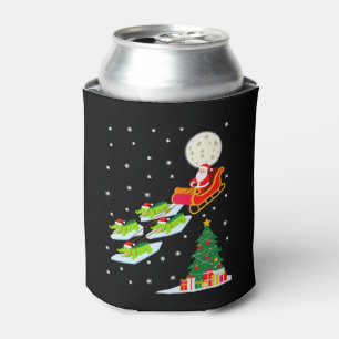 Santa Schlitten Alligator Weihnachten Mond Schnee  Dosenkühler