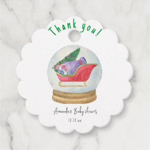 Santa-Schlitten - Danke Baby Shower Geschenkanhänger