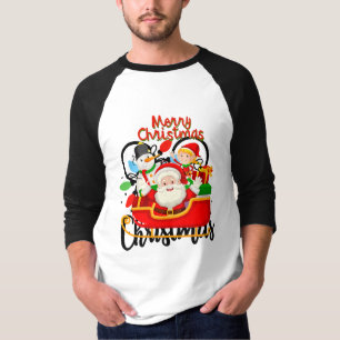 Santa-Schlitten Frohe Weihnachten Cartoon T-Shirt