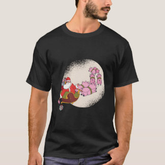 Santa-Schlitten mit fliegenden Schweinen und T-Shirt