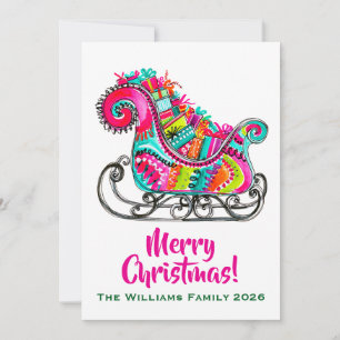 Santa-Schlitten Pink Weihnachten Boho