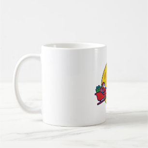 Santa-Schlitten-Rentier-Silhouette Weihnachtskunst Kaffeetasse