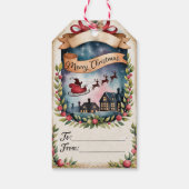 Santa-Schlitten-Weihnachten Geschenkanhänger (Rückseite)