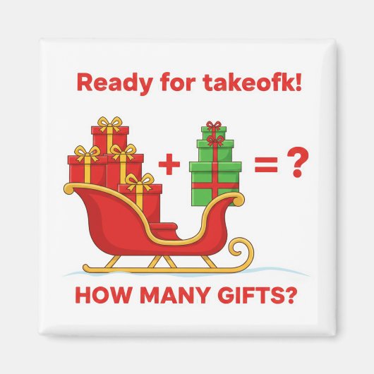 Santa Schlitten Weihnachtsgeschenke Mathe-Addition Magnet (Vorne)