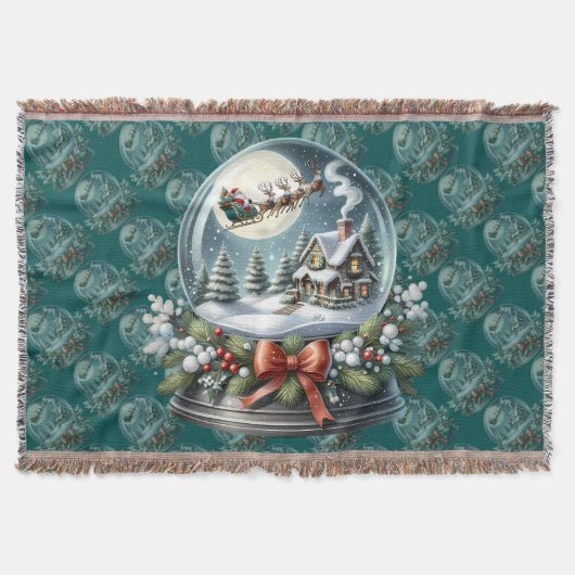 Santa-Schlittenfahrt im Schneekugel-Wunderland Decke (Vorderseite)