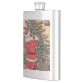 Santa schmückt Weihnachtsbaum Flachmann (Links)