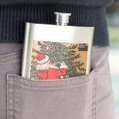 Santa schmückt Weihnachtsbaum Flachmann (Beispiel)