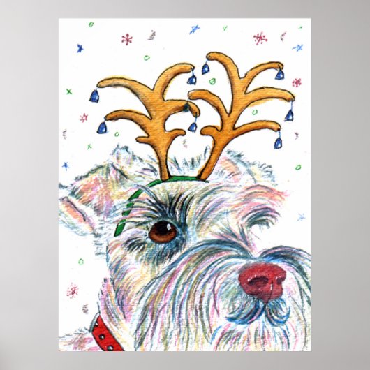 Santa Schnauzer Canvas Print Poster (Vorne)