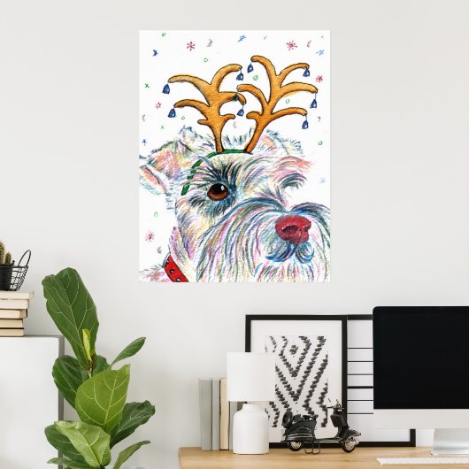 Santa Schnauzer Canvas Print Poster (Heimbüro)