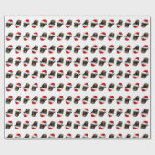 Santa Schnauzer Geschenkpapier (Flach)
