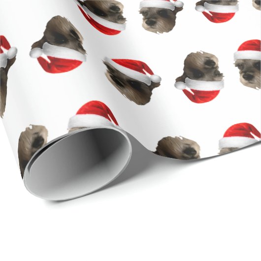 Santa Schnauzer Geschenkpapier (Rolleneckpunkt)