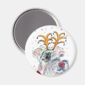 Santa Schnauzer Magnet (Vorderseite/Rückseite)