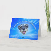 Santa Schnauzer mit Holly Christmas Card Karte (Rückseite)