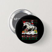 Santa Schnauzer Reiten Weihnachten Button (Vorne & Hinten)