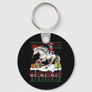Santa Schnauzer Reiten Weihnachten Schlüsselanhänger