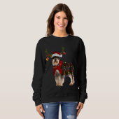 Santa Schnauzer Rentiere Light Christmas Sweatshirt (Vorne ganz)