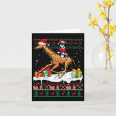 Santa Schnauzer Riding Giraffe Weihnachtskraut L Karte (Gelbe Blume)